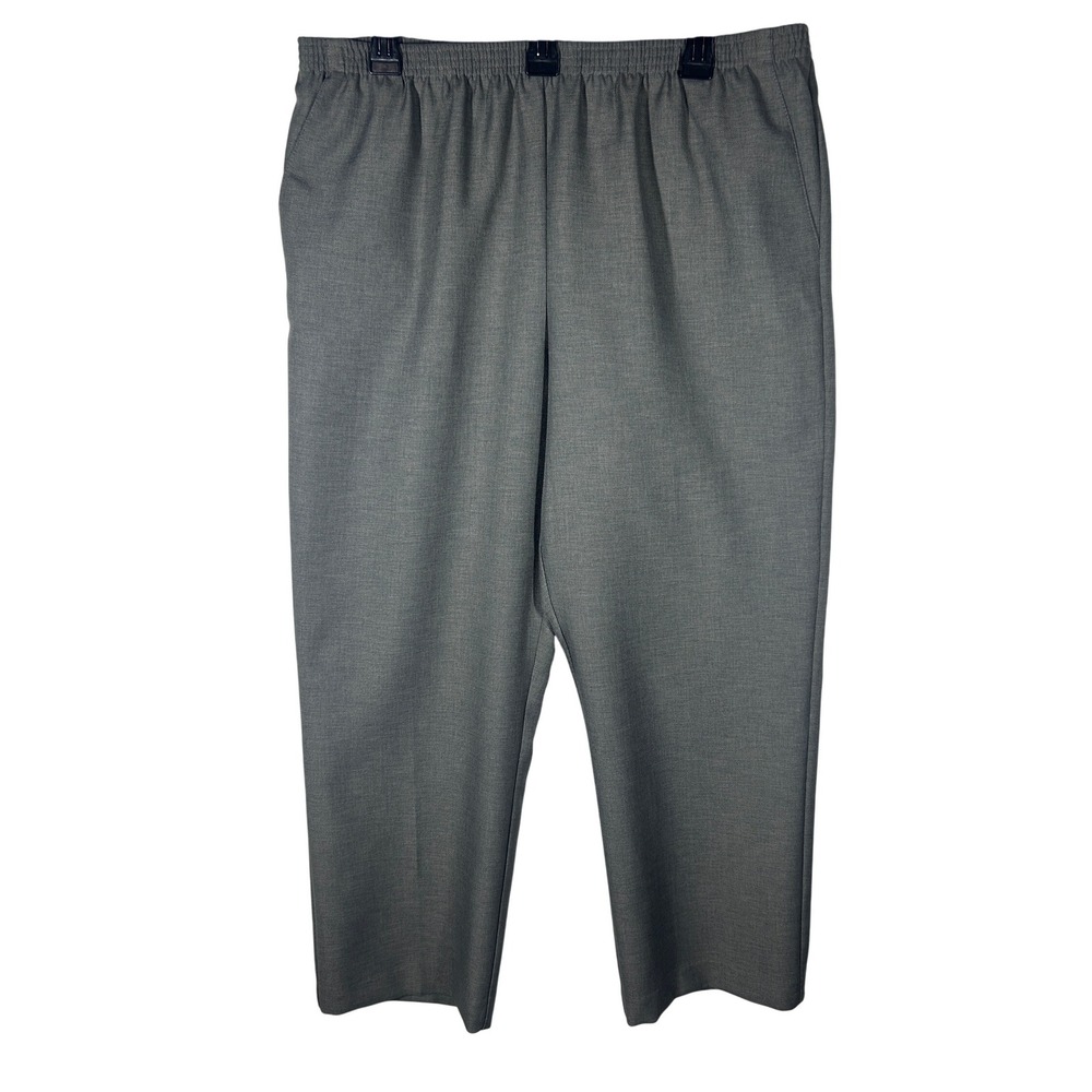 Alfred Dunner Classics Gray Elastic Waist Pull On Dress‎ Pants Size 16 NEW